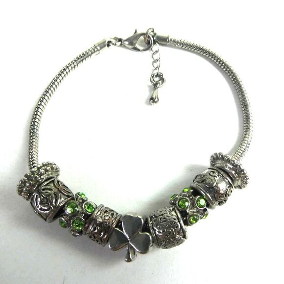 9" Plus Size Bracelet or Anklet Good Luck Charms Shamrock St. Patrick's Day - Picture 1 of 6